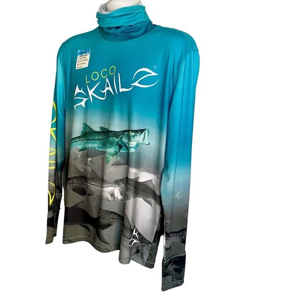 Loco Skailz Gaiter Neck Long Sleeve Graphic Performance Top Men's Medium NEW - Picture 4 of 11